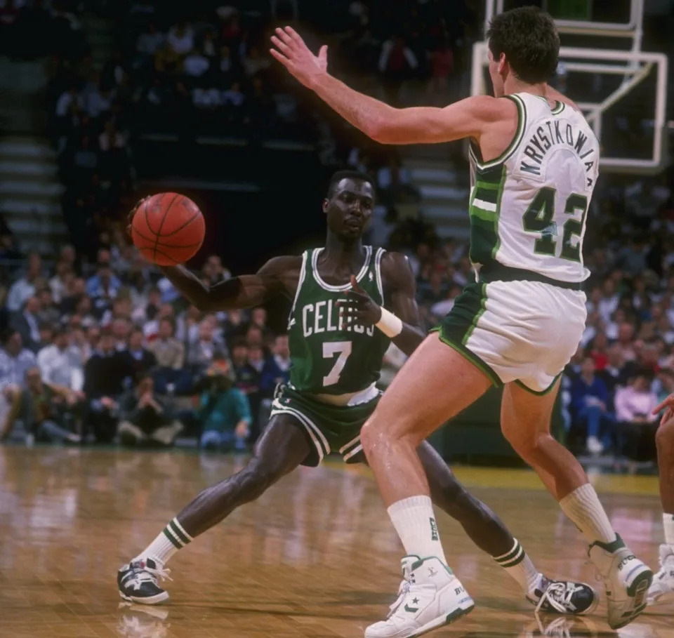 Kelvin Upshaw of the Boston Celtics moves the ball during a game versus the Milwaukee Bucks at the Bradley Center in Milwaukee, Wisconsin. Jonathan Daniel/Getty Images