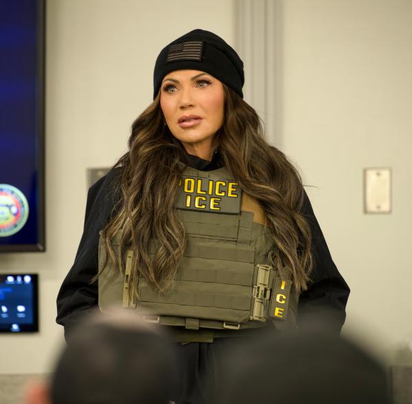 Kristi Noem observes federal law enforcement and their partners assisting with immigration enforcement efforts in Chantilly, VA, March 4, 2025.