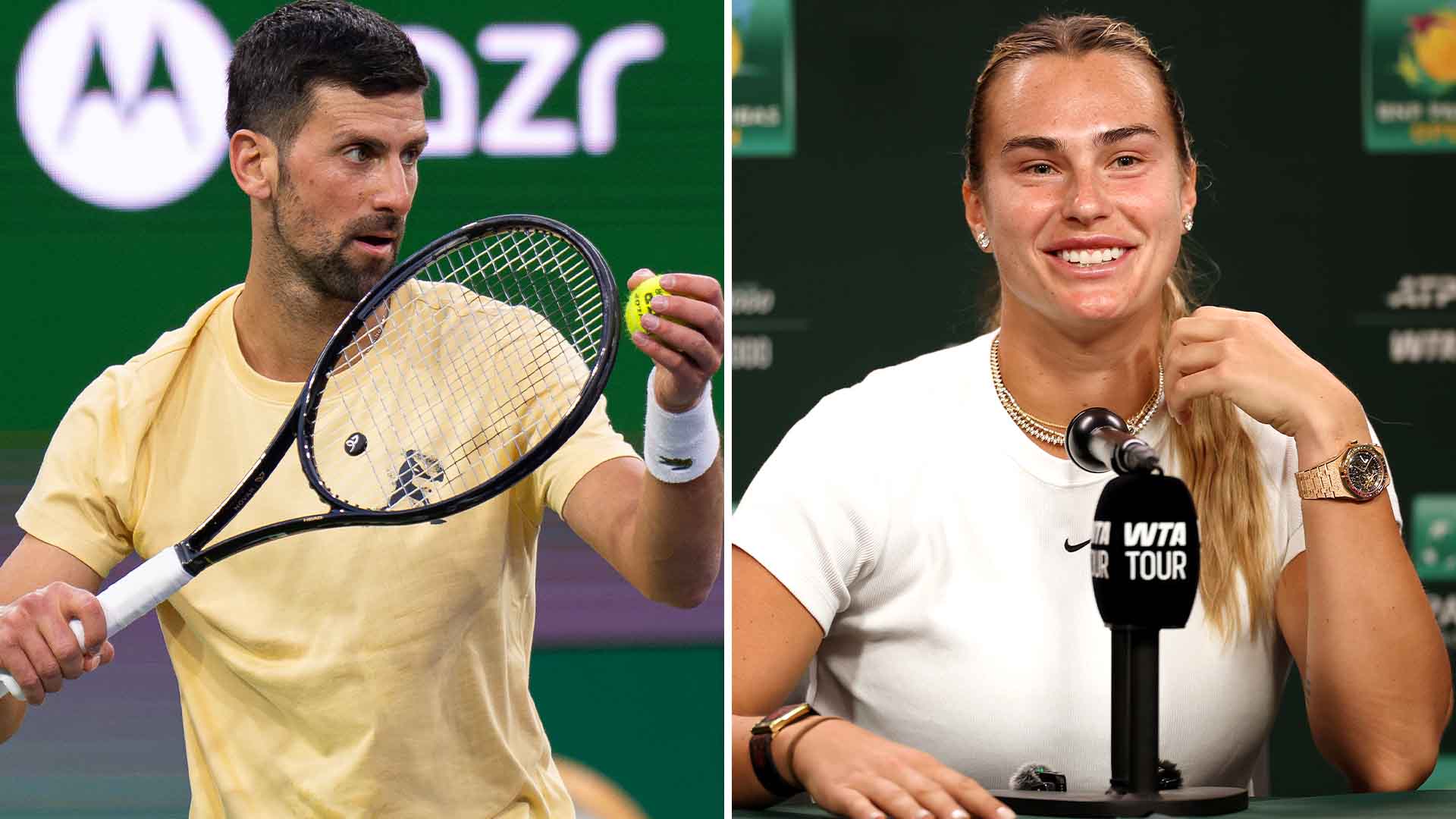 Novak Djokovic and Aryna Sabalenka are both competing at the BNP Paribas Open in Indian Wells this fortnight. 