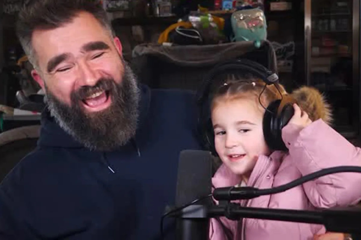 Jason Kelce's 5-Year-Old Daughter Ellie Adorably Crashes “New Heights” Podcast: 'Love You, Uncle Travvy, Love You, Randy Moss'