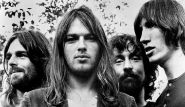 Pink Floyd posing for a photograph in the 1970s