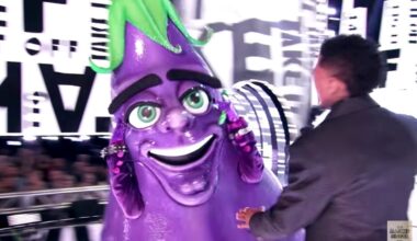 Eggplant unmasked on Season 14 of "The Masked Singer."
