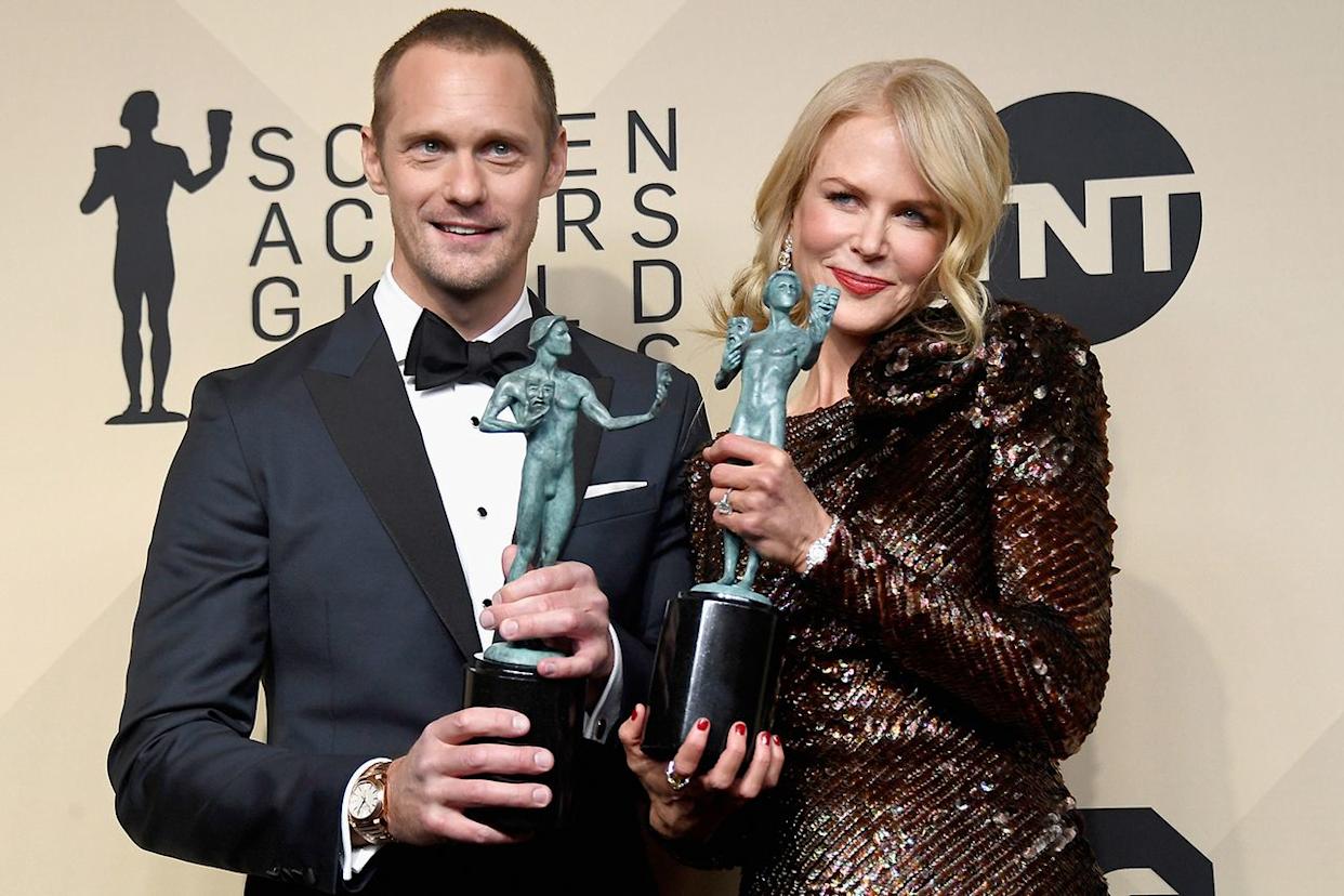 Alexander Skarsgård and Nicole Kidman during the 24th Annual Screen Actors Guild Awards at The Shrine Auditorium on January 21, 2018 in Los Angeles, CaliforniaCredit: Frazer Harrison/Getty