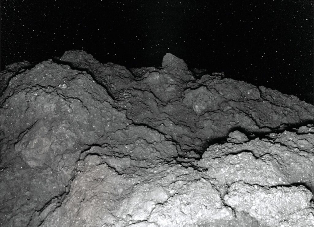 Close surface image of the asteroid Ryugu
