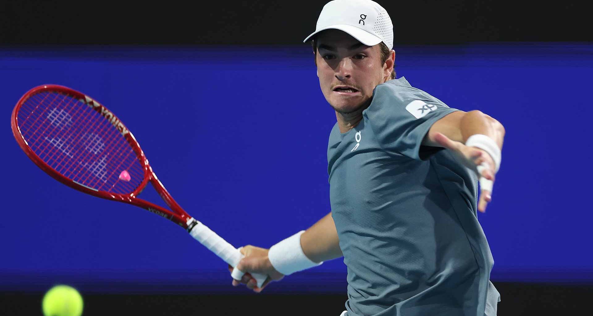 Joao Fonseca falls to Carlos Alcaraz in straight sets on Friday evening in Miami.