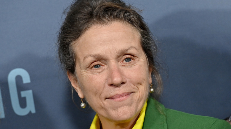 Actress Frances McDormand photographed at a red carpet event.