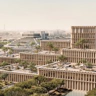 Gridded building by Frida Escobedo