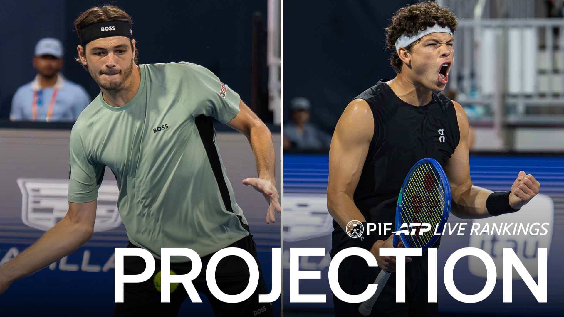 Taylor Fritz and Ben Shelton are the top two Americans in the PIF ATP Rankings, respectively. 