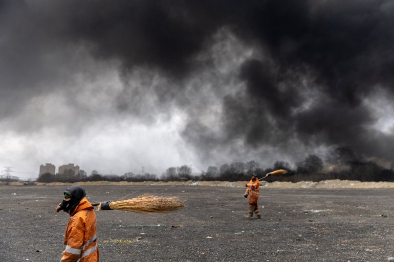 TEHRAN, IRAN - MARCH 8: Smoke billows after overnight airstrikes on oil depots on March 8, 2026 in Tehran, Iran. The United States and Israel continued their joint attack on Iran that began on February 28. Iran retaliated by firing waves of missiles and drones at Israel, and targeting U.S. allies in the region. (Photo by Majid Saeedi/Getty Images)