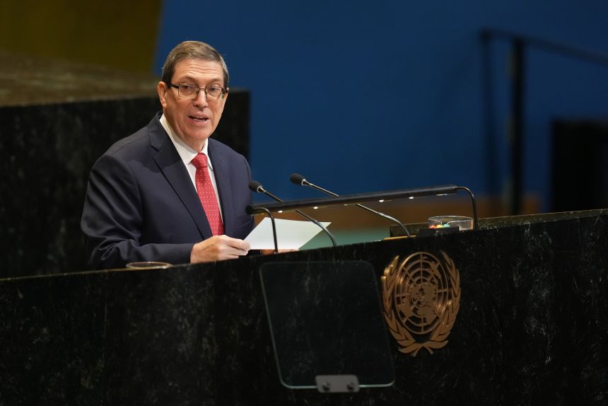 Bruno Eduardo Rodriguez Parrilla, Cuba's foreign minister, during the United Nations General Assembly in New York, on September 27, 2025.