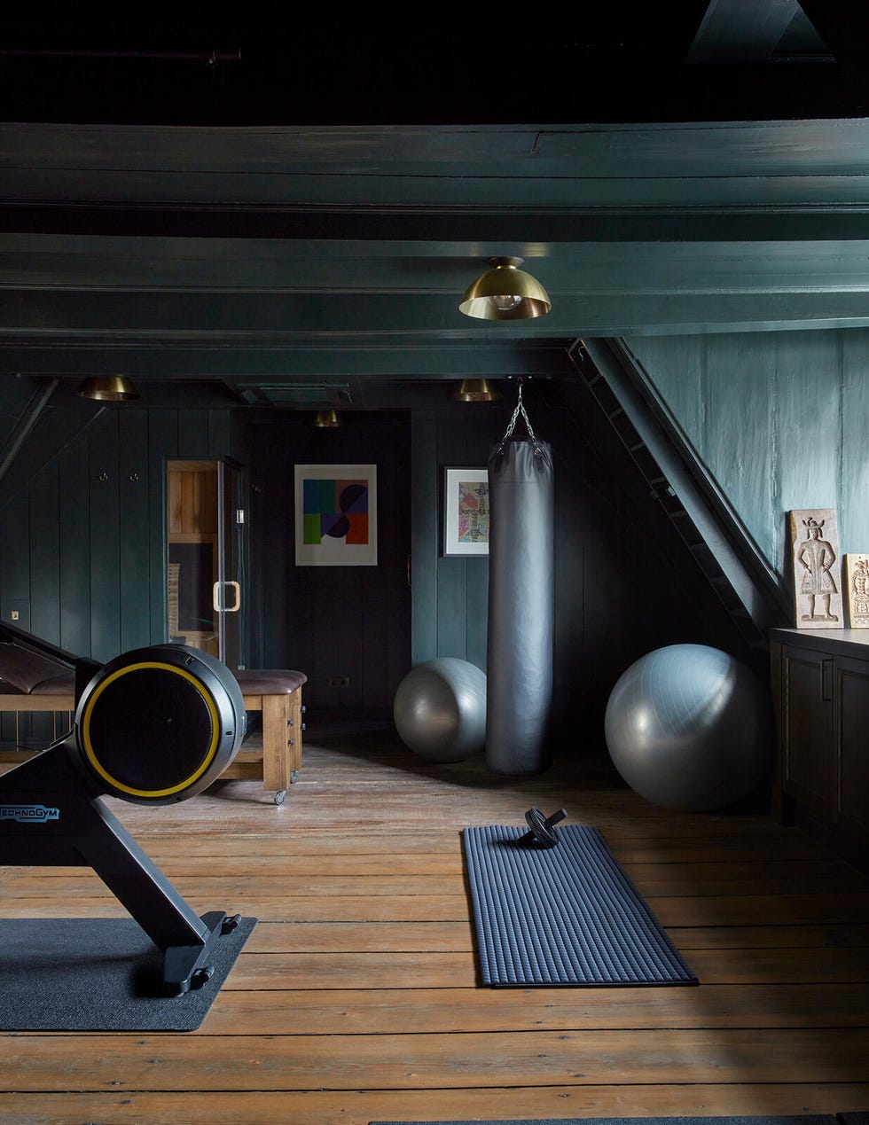 home gym space with workout equipment