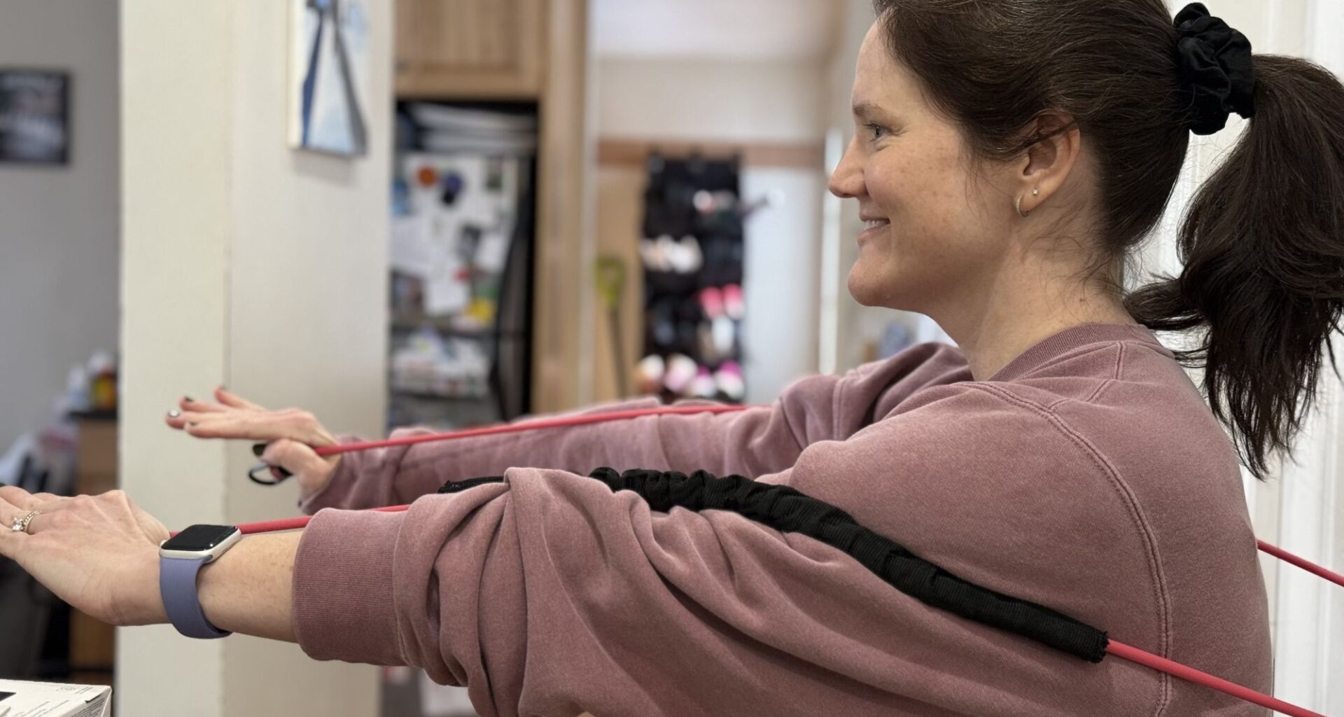 I swapped dumbbell chest presses for resistance band chest presses for two weeks and my shoulder pain instantly improved