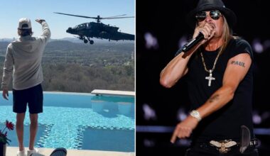 Kid Rock Salutes Military Helicopters at Nashville Estate, Blasts Gavin Newsom