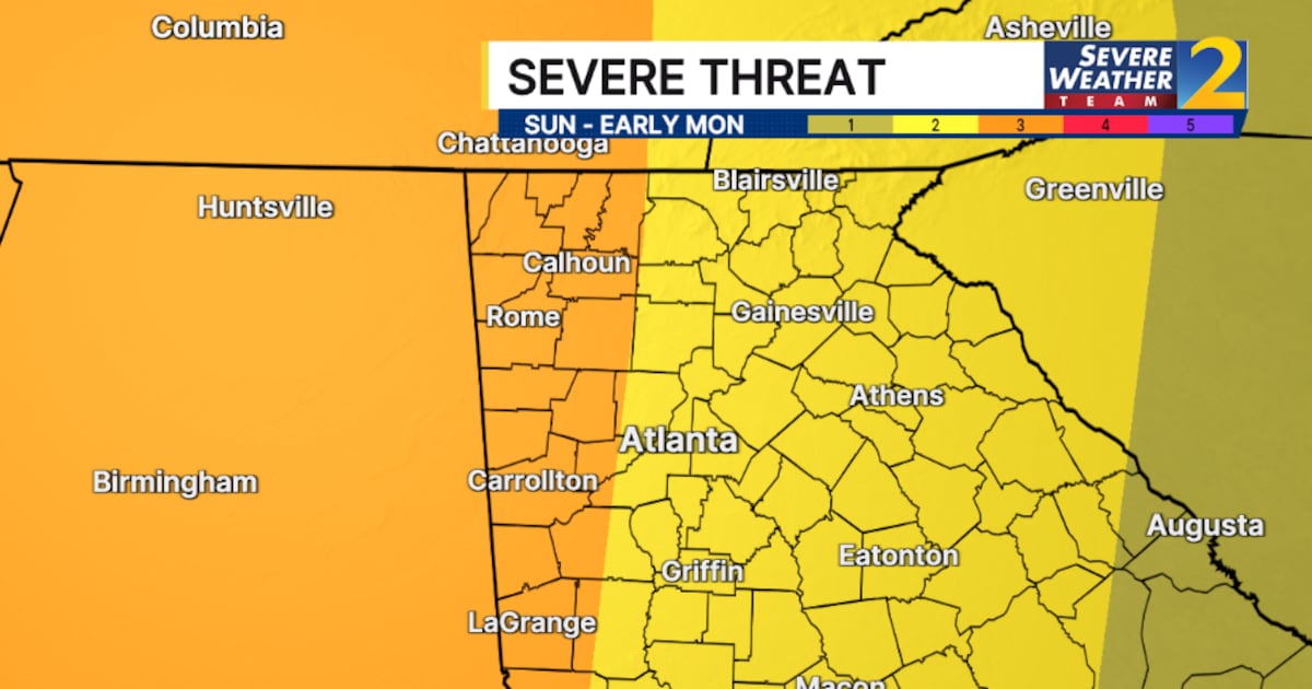 Severe storms set to target north Georgia early Monday – WSB-TV Channel 2