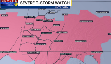 Most of area under Severe Thunderstorm Watch as storms roll through; hail main concern – WPXI
