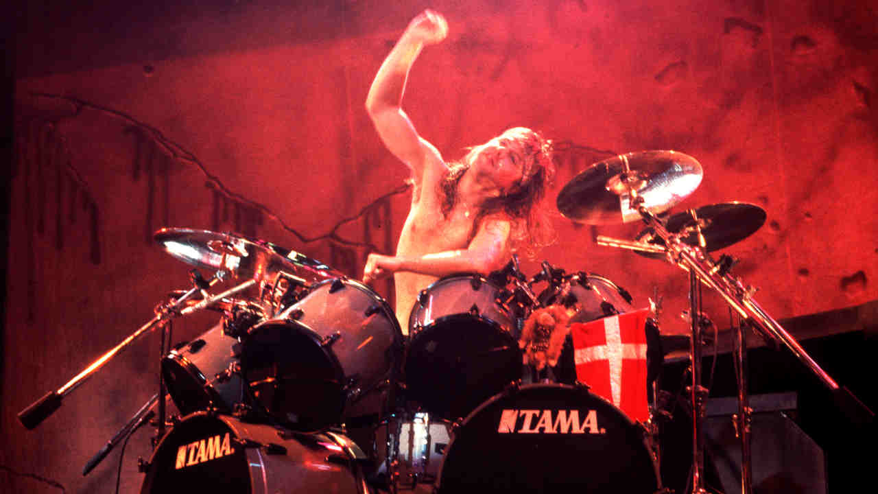 Metallica&rsquo;s Lars Ulrich performing onstage in 1989