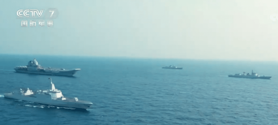 The video marked the first public confirmation of such electronic warfare tactics by Chinese naval forces in the region. Credit: CCTV