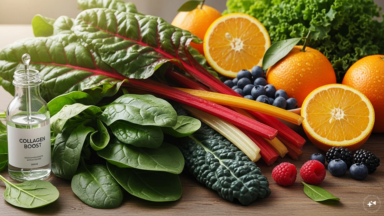 Leafy Greens: Spinach, kale, and Swiss chard contain chlorophyll, which has been linked to increased collagen levels in the skin. They’re also packed with vitamin C and antioxidants, making them powerful allies for healthy skin and connective tissue. Leafy Greens: Spinach, kale, and Swiss chard contain chlorophyll, which has been linked to increased collagen levels in the skin. They’re also packed with vitamin C and antioxidants, making them powerful allies for healthy skin and connective tissue.