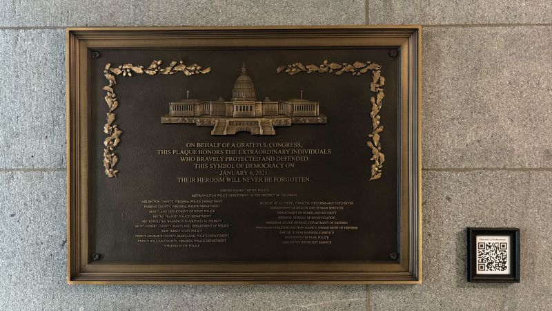 January 6 commemorative plaque appears in Capitol after years of delay