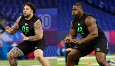 Seven offensive linemen on the move