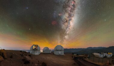 The NSF-NOIRLab Cerro Tololo Inter-American Observatory (CTIO), located high in the mountains of Chile, studies the southern night sky. Credit: CTIO/NOIRLab/NSF/AURA/P. Horálek (Institute of Physics in Opava)