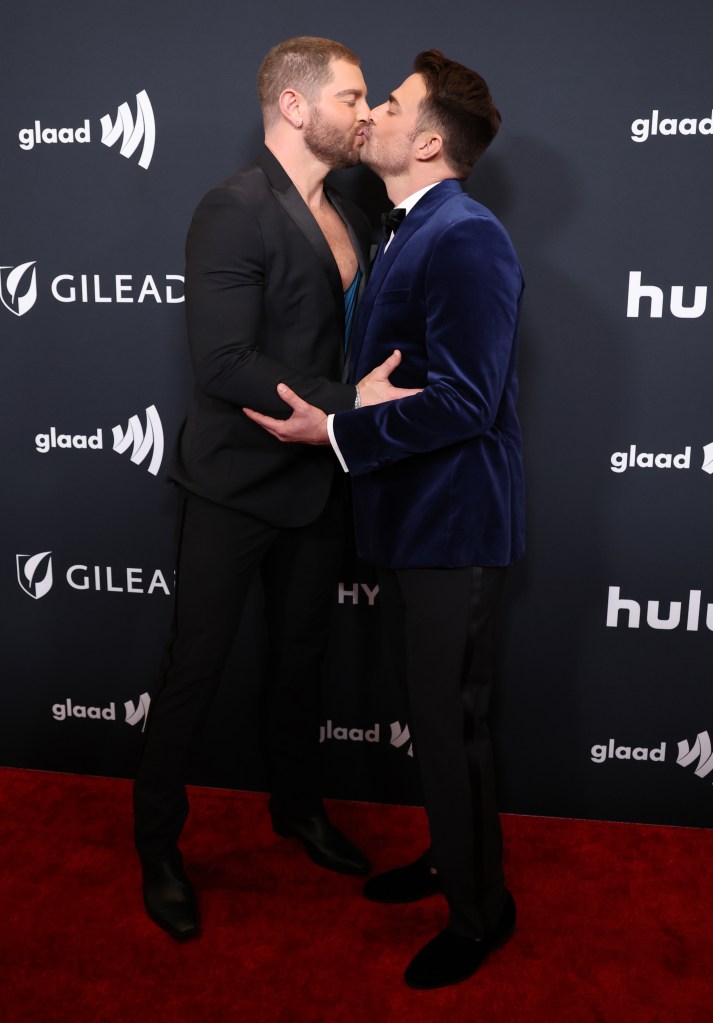 Jaymes Vaughan and Jonathan Bennett attend the 2026 GLAAD Media Awards