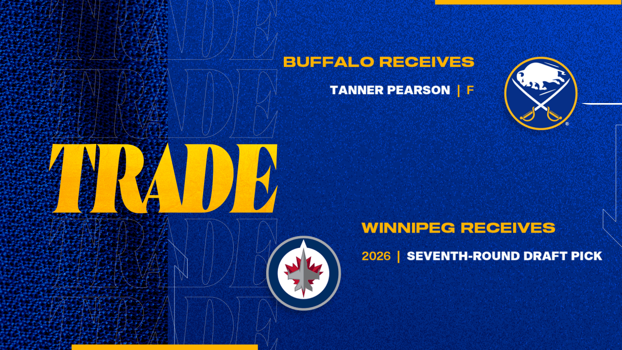 Sabres acquire forward Tanner Pearson from Jets