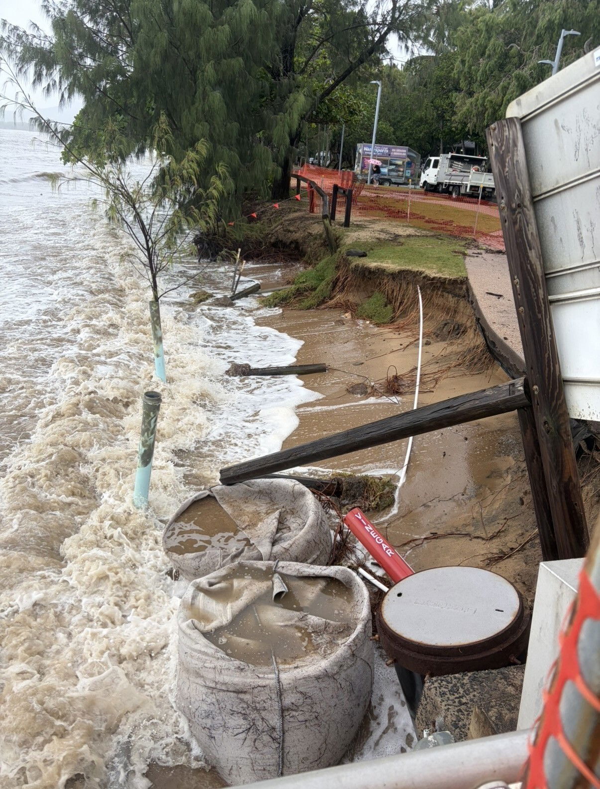 Coastal erosion on a cairns beach