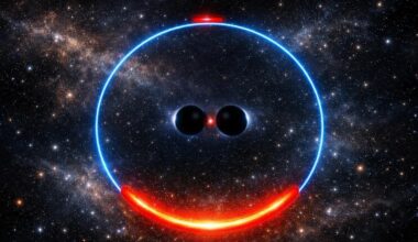 Simulation of the gravitational lensing of starlight by a binary black hole. Credit: Max Planck Institute for Gravitational Physics