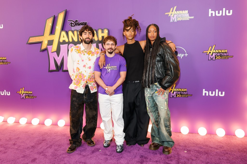 Mateo Arias, Moisés Arias, Jaden Smith and Willow Smith attend the "Hannah Montana 20th Anniversary Special" premiere