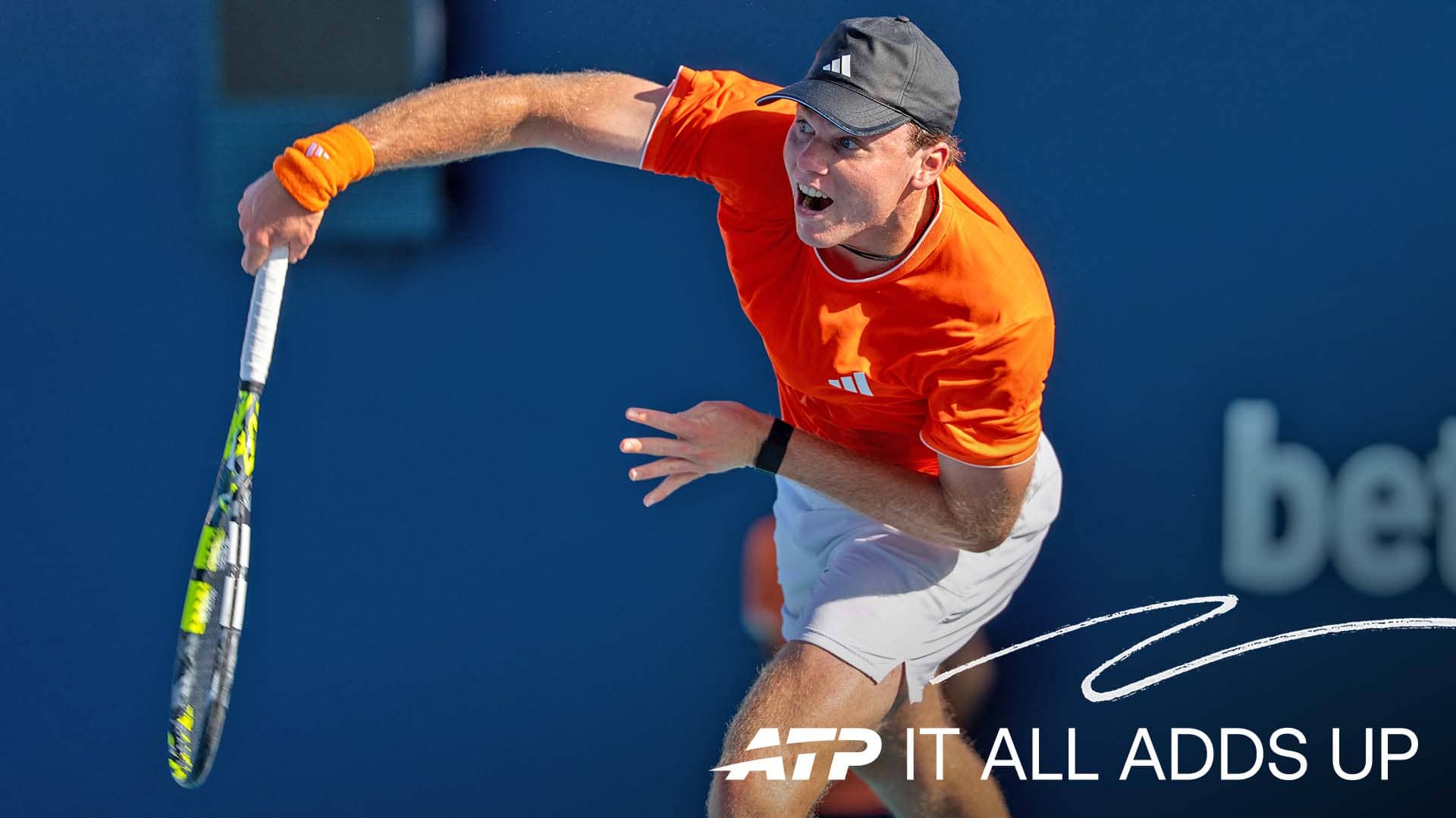 Alex Michelsen in action at the Miami Open presented by Itau.