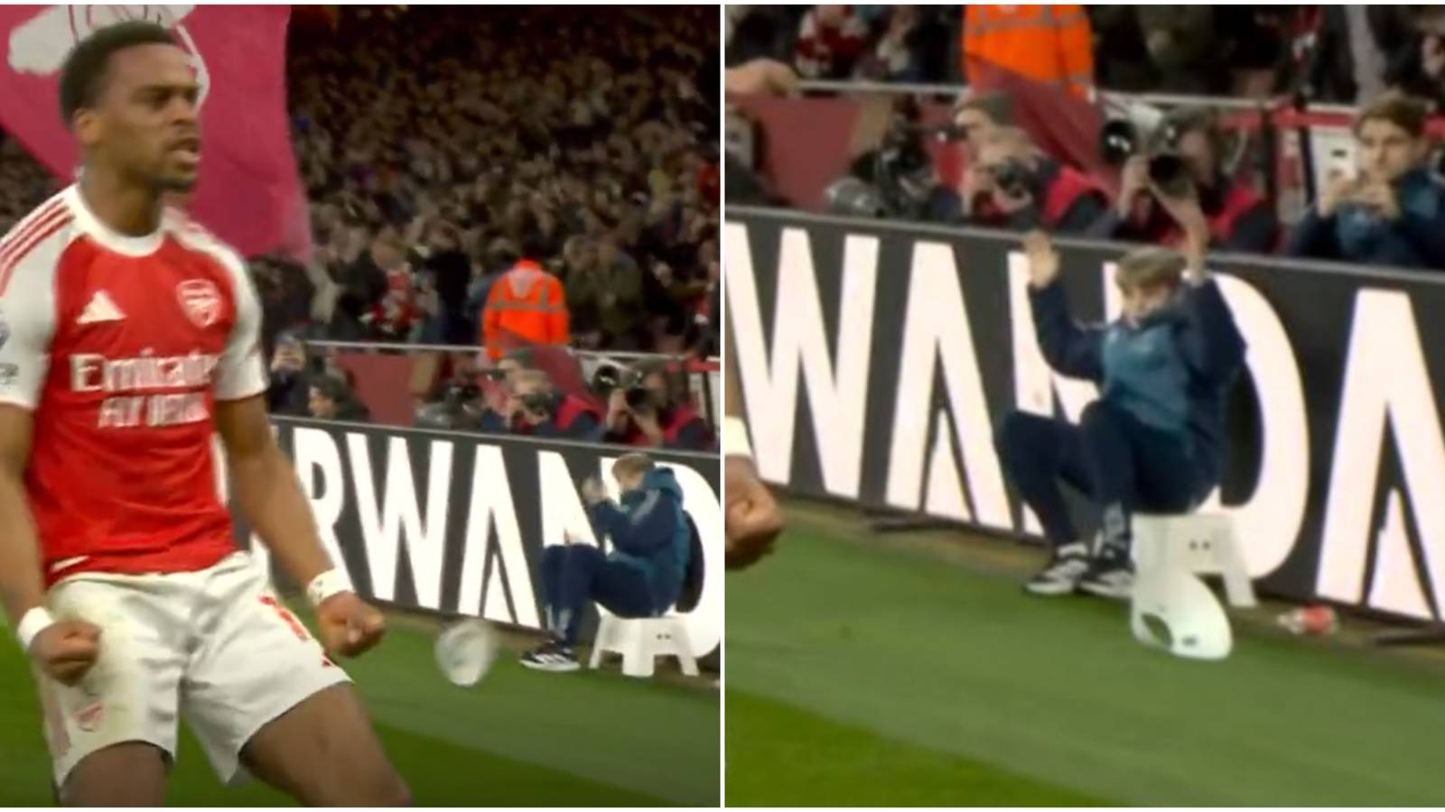 Arsenal Ball Boy Fumes At William Saliba After Timber's Winner v Chelsea