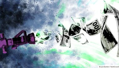 money emerging from a firehose