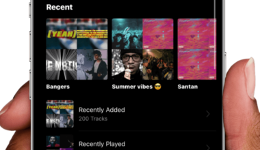 A music streaming app displayed on a phone.