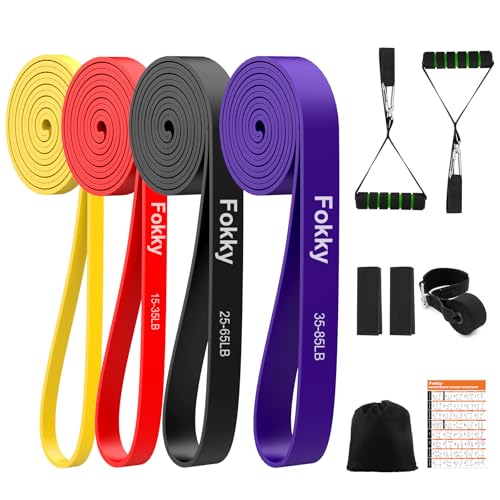 Resistance Bands Set, 4 Levels Exercise Bands for Men Women,pull Up Bands Gym for Crossfit Fitness Strength Training Yoga With Door Anchor, Handles, Protective Covers, Carry Bag &amp; Training Instruction