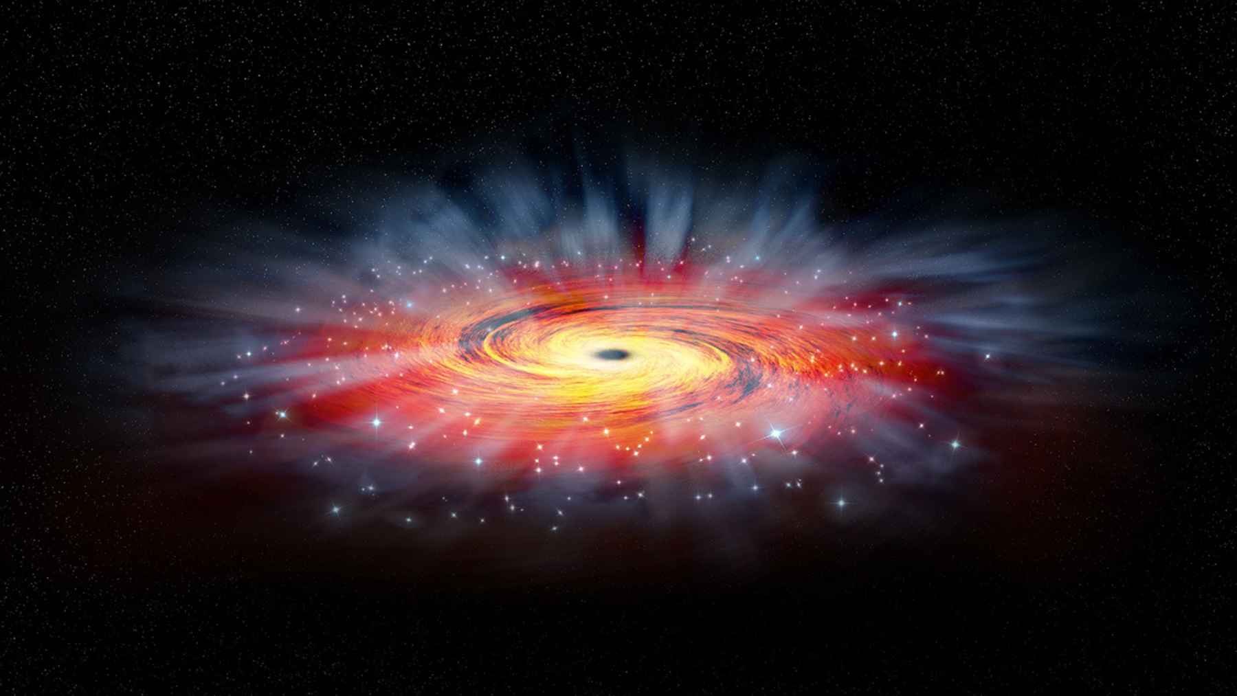 Artist’s illustration of Sagittarius A*, the supermassive black hole at the center of the Milky Way
