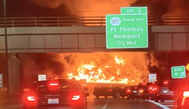 Crash between car, fuel tanker causes massive explosion on I-471