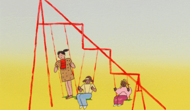 a gif of a triangular swingset designed by noguchi