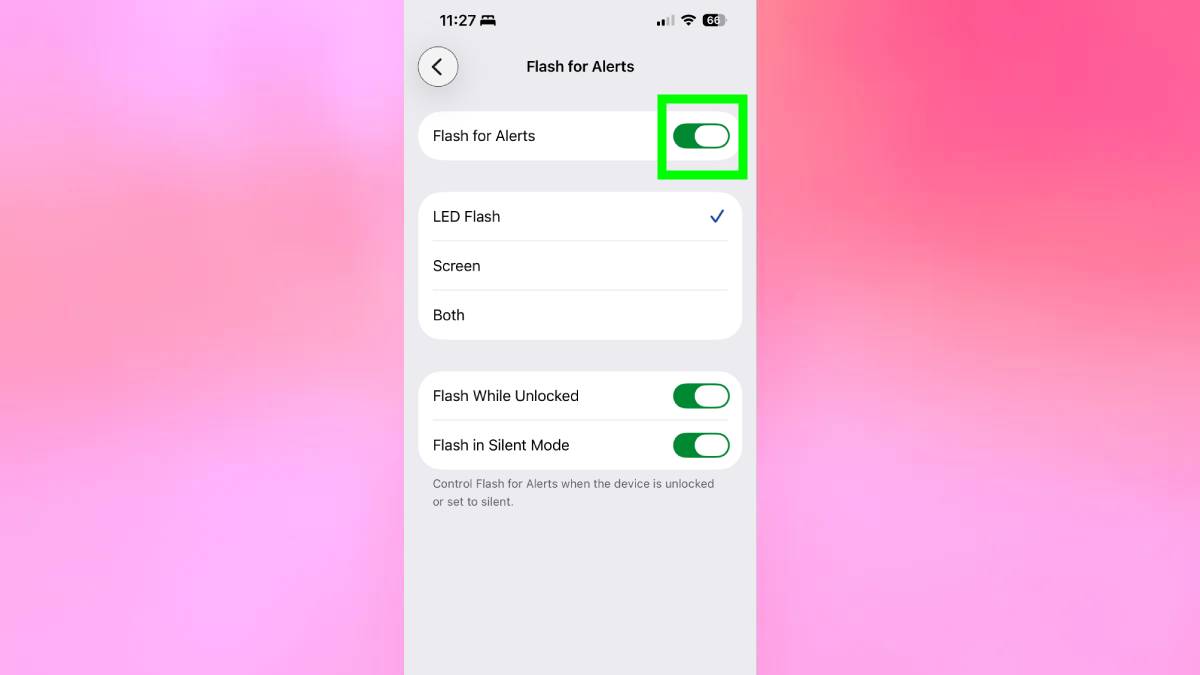 How to turn on LED flash in iPhone settings 
