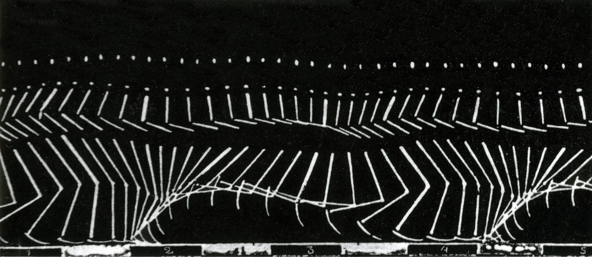 “Man Running,” c. 1880, a chronophotograph by Etienne-Jules Marey. Marey (1830-1904) was a French scientist, physiologist, and pioneer of early photography. In this early experiment, a man wearing a black suit with a white stripe painted on it was recorded as he ran past the open shutter of Marey's camera.