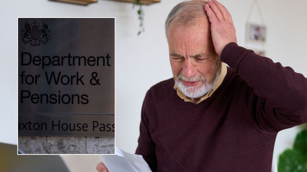 Pensioner worried and DWP sign