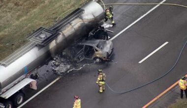 Fiery Edmond crash leaves car scorched on I-35