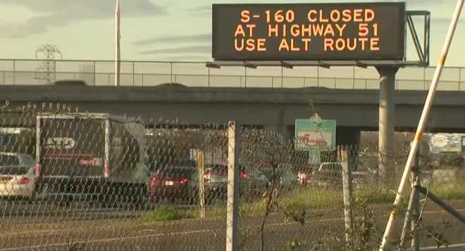 Highway 160 in Sacramento closed while the California Highway Patrol investigates multiple shootings that led to a heavy police presence outside a middle school.