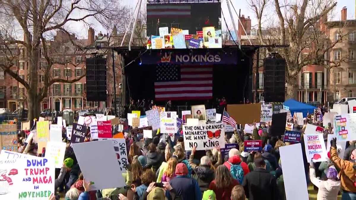 'No Kings' rally against Trump administration underway across Massachusetts