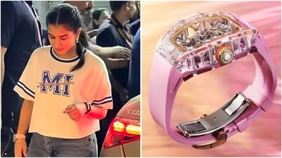 Radhika Merchant showcased a rare Richard Mille RM 75-01 Flying Tourbillon Sapphire watch at IPL.