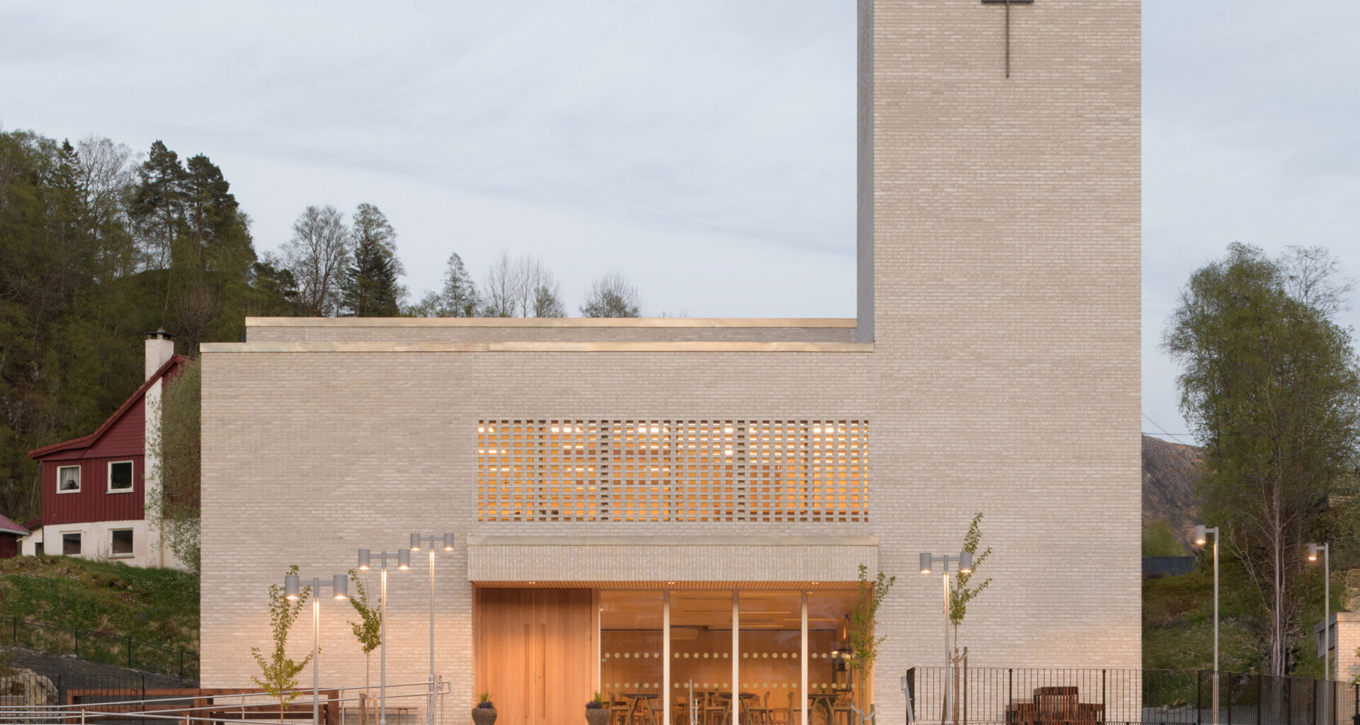 Koht Arkitekter uses pale brick for Sædalen Kirke church in Norway