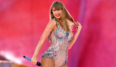 Taylor Swift performs on stage during the 'The Eras Tour' at Wembley Stadium on August 15, 2024 in London, England.