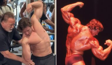 Arnold Schwarzenegger trains lookalike son for intense bodybuilding competition