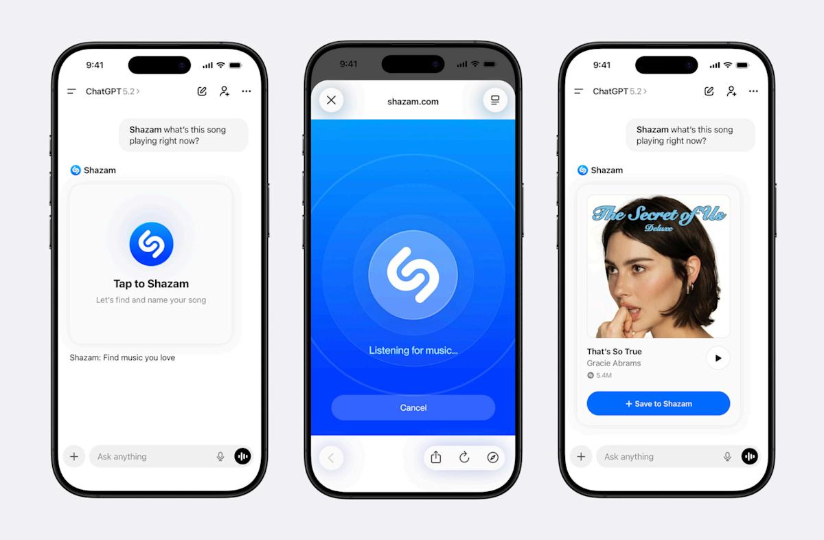 You can now use ChatGPT to open Shazam instead of... just opening Shazam