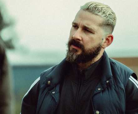 Shia LaBeouf with blond hair in the 2025 movie Salvable